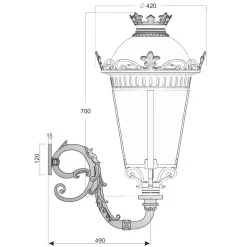 Wandleuchte mit Empire-Laterne 413.42JK
