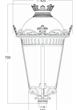 Wandleuchte mit Empire-Laterne Kiew.42JK