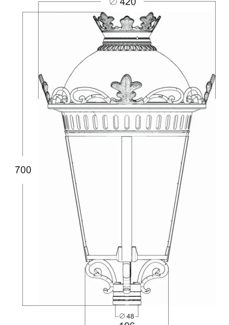 Wandleuchte mit Empire-Laterne Kiew.42JK
