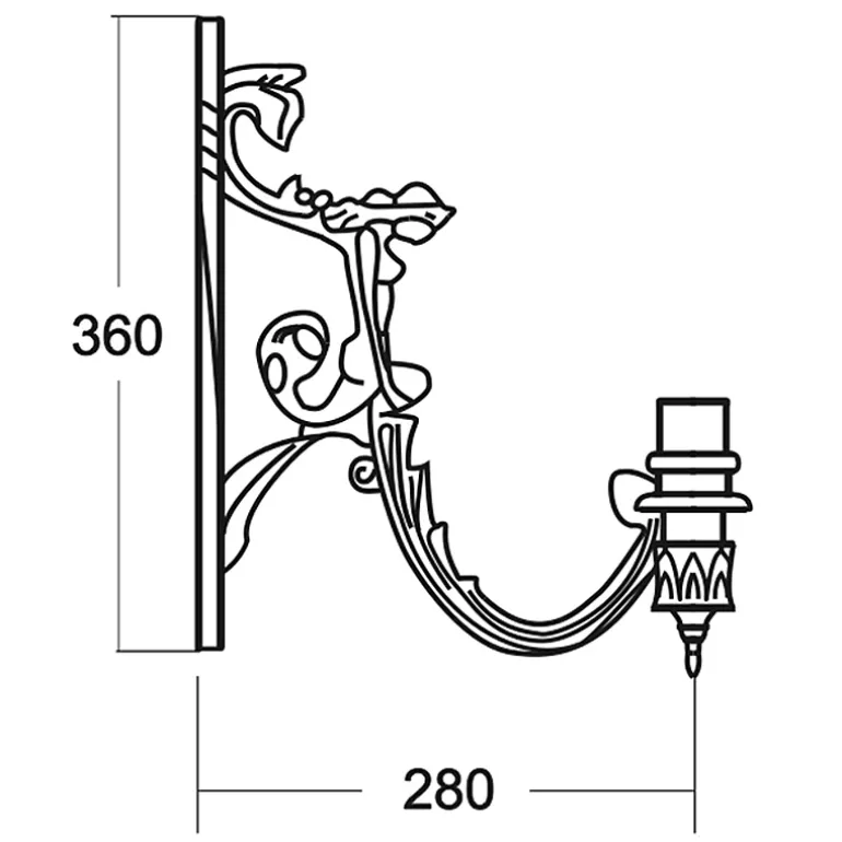 Wandleuchte mit Glasmantellaterne Prag M-M 40CU