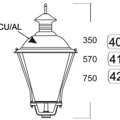 Wandleuchte mit Kupfer-Laterne Krakau 42 CU