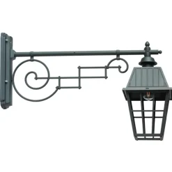 Wandleuchte mit vergittertem Glas und langem Ausleger