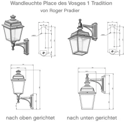 Wandleuchte Place des Vosges 1 T