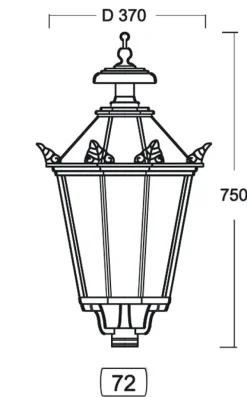 Wandleuchte Prag D-L mit Schinkel-Laterne 72