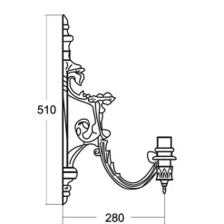 Wandleuchte Prag M-L 41 mit niederrheinischer Kupfer-Laterne