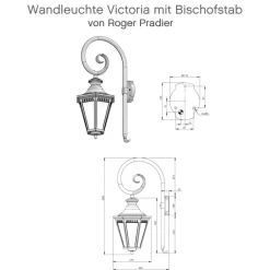 Wandleuchte Victoria mit Bischofstab