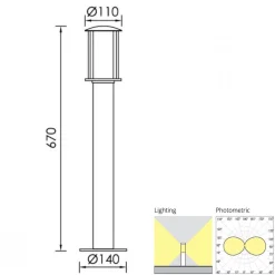 Wegeleuchte mit Messingstreben Teres 5 Faros