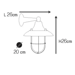 Wetterfeste Außenlampe N° 54 aus Messing