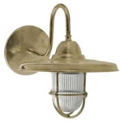 Wetterfeste Messingwandlampe N° 543 mit Schwanenhals