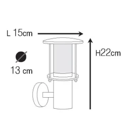 Wetterfeste Messing-Wandlampe N° 40 in Tubenform