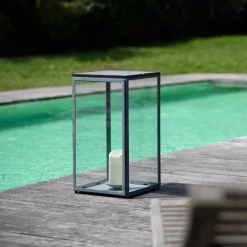 Windlicht aus Zink oder Messing für Terrassen Bellecour (Höhe 65 cm)