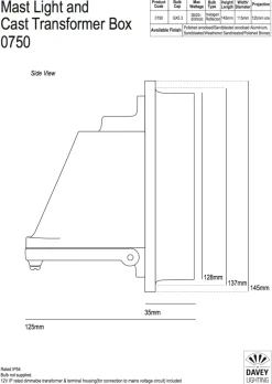 Yachtleuchte aus Aluminium oder Bronze Mast Light 0750