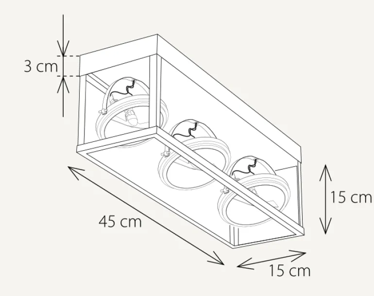 Zwei- oder Dreiflammige Deckenleuchte Vitrine 2L.3L