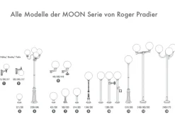 Zwei- oder Dreiflammige Kugel-Standleuchte Moon