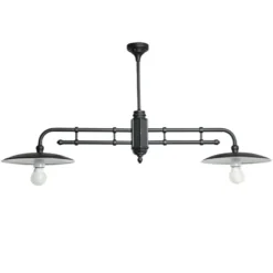Zweiflammige Deckenlampe für außen mit Tellerschirmen