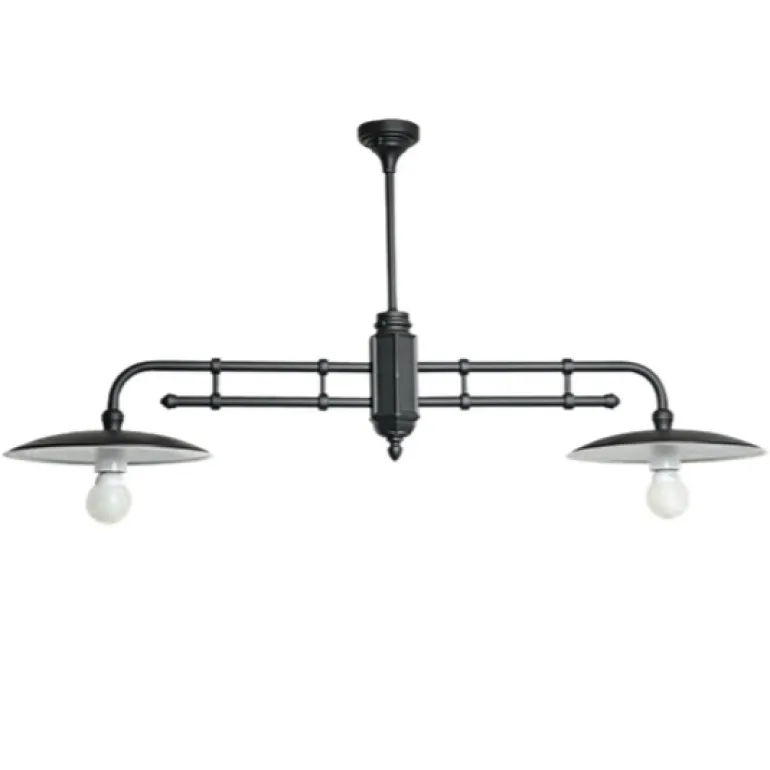 Zweiflammige Deckenlampe für außen mit Tellerschirmen
