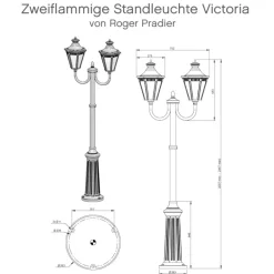 Zweiflammige französische Standleuchte Victoria