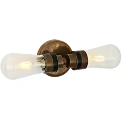 Zweiflammige Glaskolben-Wandleuchte Arac mit IP65