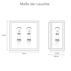 Zweiflammige Messing-Wandleuchte Vitrine petit