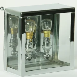 Zweiflammige Messing-Wandleuchte Vitrine petit