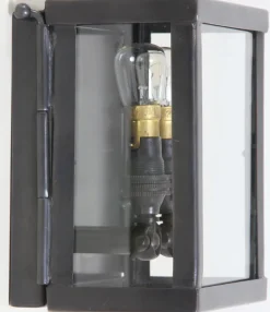 Zweiflammige Messing-Wandleuchte Vitrine petit