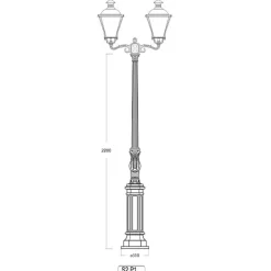 Zweiflammige Standleuchte S2P1.Berlin.41