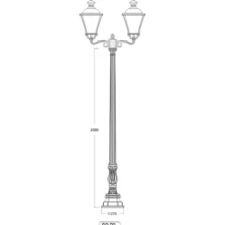 Zweiflammige Standleuchte SOP3.Berlin.41