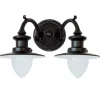 Zweiflammige Wandlampe für Außen mit Spitzzylindern