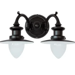 Zweiflammige Wandlampe für Außen mit Spitzzylindern