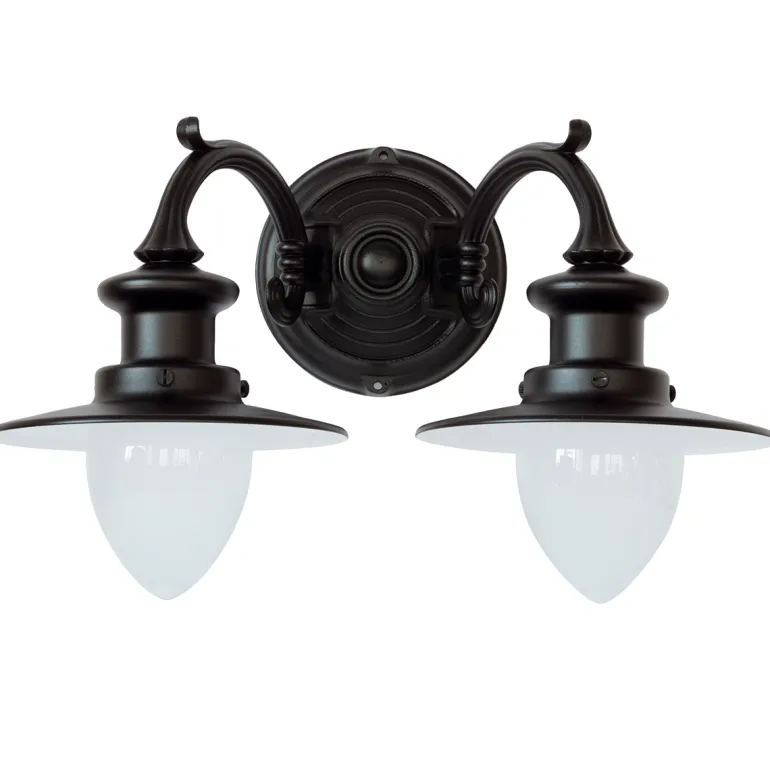 Zweiflammige Wandlampe für Außen mit Spitzzylindern